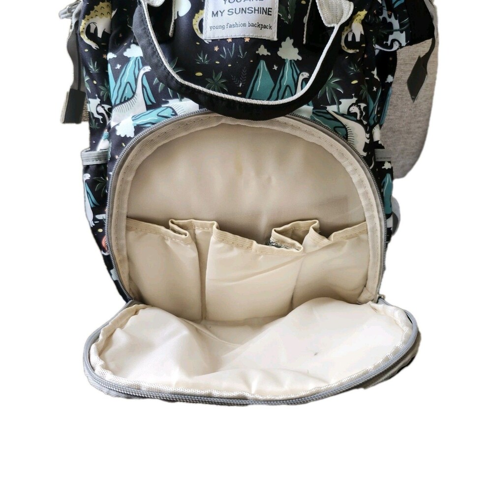 You Are My Sunshine Dinosaur Diaper Bag Young Fashion Backpacks Navy Blue - Picture 10 of 15